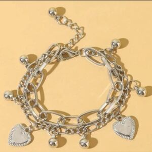 Silver Heart Charm Bracelet